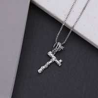 Copper White Gold Plated Simple Style Shiny Letter Inlay Zircon Pendant Necklace sku image 20