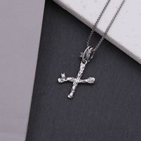 Copper White Gold Plated Simple Style Shiny Letter Inlay Zircon Pendant Necklace sku image 24