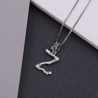 Copper White Gold Plated Simple Style Shiny Letter Inlay Zircon Pendant Necklace sku image 26