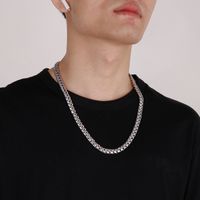 Hip-Hop Solid Color Stainless Steel Men's Necklace main image 7