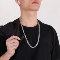 Hip Hop Couleur Unie Acier Inoxydable Hommes Collier main image 9