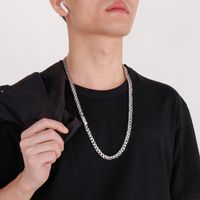 Hip-Hop Solid Color Stainless Steel Men's Necklace main image 9