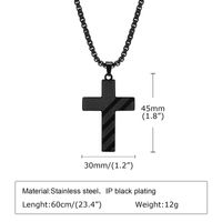 Rock Streetwear Cross Stainless Steel Men's Pendant Necklace sku image 1