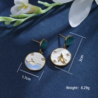 1 Pair XUPING Sweet Dolphin Heart Shape Pearl Enamel Inlay 304 Stainless Steel Artificial Gemstones Artificial Pearls 18K Gold Plated Drop Earrings main image 4