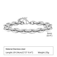 Simple Style Streetwear Solid Color Stainless Steel Men's Bracelets sku image 2