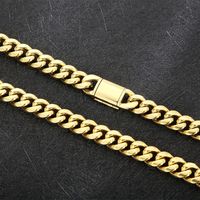 Rostfreier Stahl 18 Karat Vergoldet Hip Hop Einfarbig Armbänder Halskette main image 5