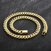 Stainless Steel 18K Gold Plated Hip-Hop Solid Color Bracelets Necklace main image 4