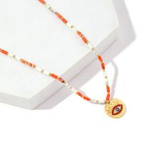 Natural Stone 18K Gold Plated Simple Style Polishing Inlay Color Block Zircon Pendant Necklace sku image 1