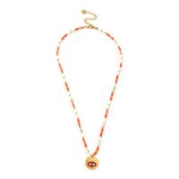 Natural Stone 18K Gold Plated Simple Style Polishing Inlay Color Block Zircon Pendant Necklace main image 2