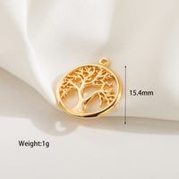 1 Pack Of 2 Hole 1~1.9mm Copper Zircon 14K Gold Plated Pentagram Sun Life Tree Polished Pendant sku image 1