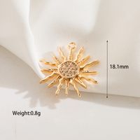1 Pack Of 2 Hole 1~1.9mm Copper Zircon 14K Gold Plated Pentagram Sun Life Tree Polished Pendant main image 5