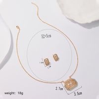 Copper 18K Gold Plated Ethnic Style Pastoral Simple Style Hollow Out Inlay Printing Zircon Jewelry Set main image 3