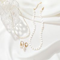 IG Style Sweet Star Heart Shape Stainless Steel Freshwater Pearl Beaded Women's Earrings Necklace main image 1