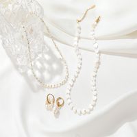 IG Style Sweet Star Heart Shape Stainless Steel Freshwater Pearl Beaded Women's Earrings Necklace main image 8