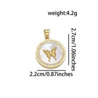 1 Piece 22 * 25mm 22 * 27mm 27 * 22mm Copper Zircon 18K Gold Plated Butterfly Polished Pendant sku image 4