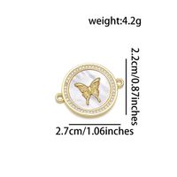 1 Piece 22 * 25mm 22 * 27mm 27 * 22mm Copper Zircon 18K Gold Plated Butterfly Polished Pendant sku image 5