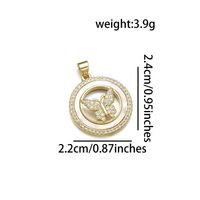 1 Piece 22 * 25mm 22 * 27mm 27 * 22mm Copper Zircon 18K Gold Plated Butterfly Polished Pendant sku image 8