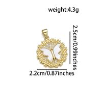 1 Piece 22 * 25mm 22 * 27mm 27 * 22mm Copper Zircon 18K Gold Plated Butterfly Polished Pendant sku image 6
