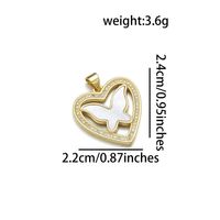 1 Piece 22 * 25mm 22 * 27mm 27 * 22mm Copper Zircon 18K Gold Plated Butterfly Polished Pendant sku image 3