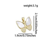 1 Piece 22 * 25mm 22 * 27mm 27 * 22mm Copper Zircon 18K Gold Plated Butterfly Polished Pendant sku image 2