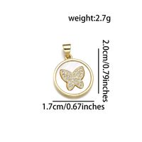 1 Piece 22 * 25mm 22 * 27mm 27 * 22mm Copper Zircon 18K Gold Plated Butterfly Polished Pendant sku image 1