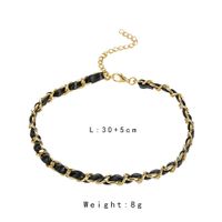 Simple Style Classic Style Commute Solid Color Patent Leather Aluminum Braid 14K Gold Plated Gold Plated Women's Choker main image 2