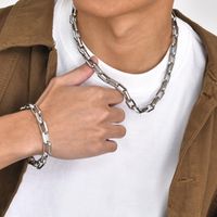 Stainless Steel Rock Simple Style Streetwear Solid Color Bracelets Necklace main image 1