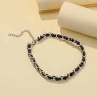 Simple Style Classic Style Commute Solid Color Patent Leather Aluminum Braid 14K Gold Plated Gold Plated Women's Choker main image 5