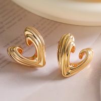 1 Pair Simple Style Commute Geometric Copper 18K Gold Plated Ear Studs main image 6