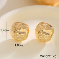 1 Pair Simple Style Commute Geometric Copper 18K Gold Plated Ear Studs main image 2