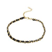 Simple Style Classic Style Commute Solid Color Patent Leather Aluminum Braid 14K Gold Plated Gold Plated Women's Choker sku image 1