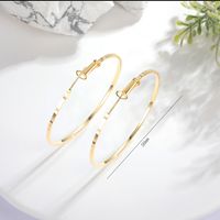 1 Paar Einfacher Stil Runden Kupfer 18 Karat Vergoldet Reif Ohrringe sku image 3