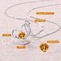 Sterling Silver Cute MAMA Sweet Letter Heart Shape Rose Inlay Zircon Pendant Necklace main image 2
