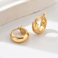 1 Pair IG Style Simple Style Solid Color 201 Stainless Steel 18K Gold Plated Earrings main image 4