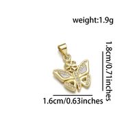 1 Piece 12 * 18mm 15 * 20mm 18 * 24mm Copper Shell Zircon 18K Gold Plated Butterfly Polished Pendant sku image 3