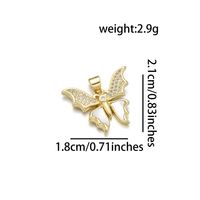 1 Piece 12 * 18mm 15 * 20mm 18 * 24mm Copper Shell Zircon 18K Gold Plated Butterfly Polished Pendant sku image 5