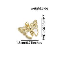 1 Piece 12 * 18mm 15 * 20mm 18 * 24mm Copper Shell Zircon 18K Gold Plated Butterfly Polished Pendant sku image 8