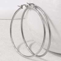 1 Pair Simple Style Classic Style Circle 304 Stainless Steel Hoop Earrings main image 1