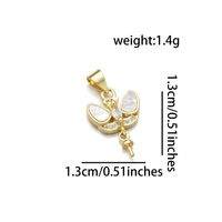 1 Piece 12 * 18mm 15 * 20mm 18 * 24mm Copper Shell Zircon 18K Gold Plated Butterfly Polished Pendant sku image 1