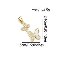 1 Pièce 12*18mm 15*20mm 18*24mm Le Cuivre Coquille Zircon Plaqué Or 18K Papillon Brillant Pendentif sku image 4