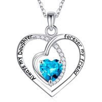 Sterling Silver Cute Sweet Heart Shape Rose Plating Inlay Zircon Pendant Necklace sku image 4