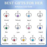 Sterling Silver Cute Sweet Heart Shape Rose Plating Inlay Zircon Pendant Necklace main image 4