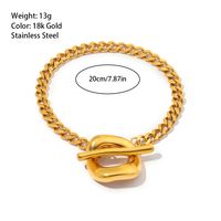 304 Stainless Steel 18K Gold Plated Simple Style Polishing Plating Inlay Sun Zircon Bracelets sku image 1