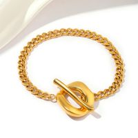 304 Stainless Steel 18K Gold Plated Simple Style Polishing Plating Inlay Sun Zircon Bracelets main image 4