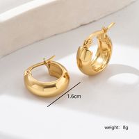 1 Pair IG Style Simple Style Solid Color 201 Stainless Steel 18K Gold Plated Earrings sku image 1
