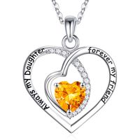 Sterling Silver Cute Sweet Heart Shape Rose Plating Inlay Zircon Pendant Necklace sku image 5