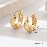 1 Pair IG Style Simple Style Solid Color 201 Stainless Steel 18K Gold Plated Earrings sku image 2