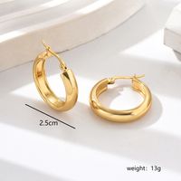 1 Pair IG Style Simple Style Solid Color 201 Stainless Steel 18K Gold Plated Earrings sku image 3