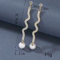 1 Paire Élégant Dame Géométrique Incruster Alliage Strass Plaqué Or Boucles D'oreilles main image 4