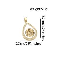 1 Piece 25 * 29mm Diameter 21mm Diameter 23mm Copper Shell Zircon 18K Gold Plated Animal Dragon Polished Pendant sku image 7